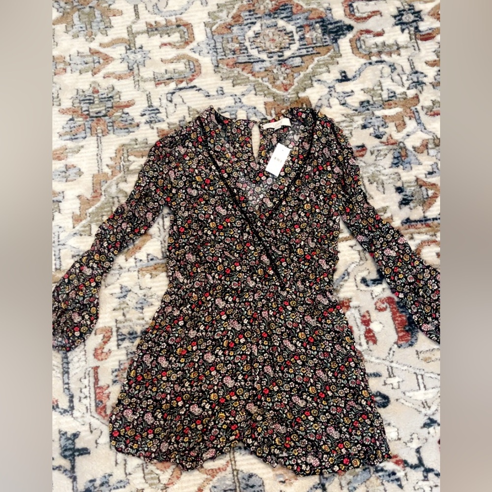 Floral Black romper